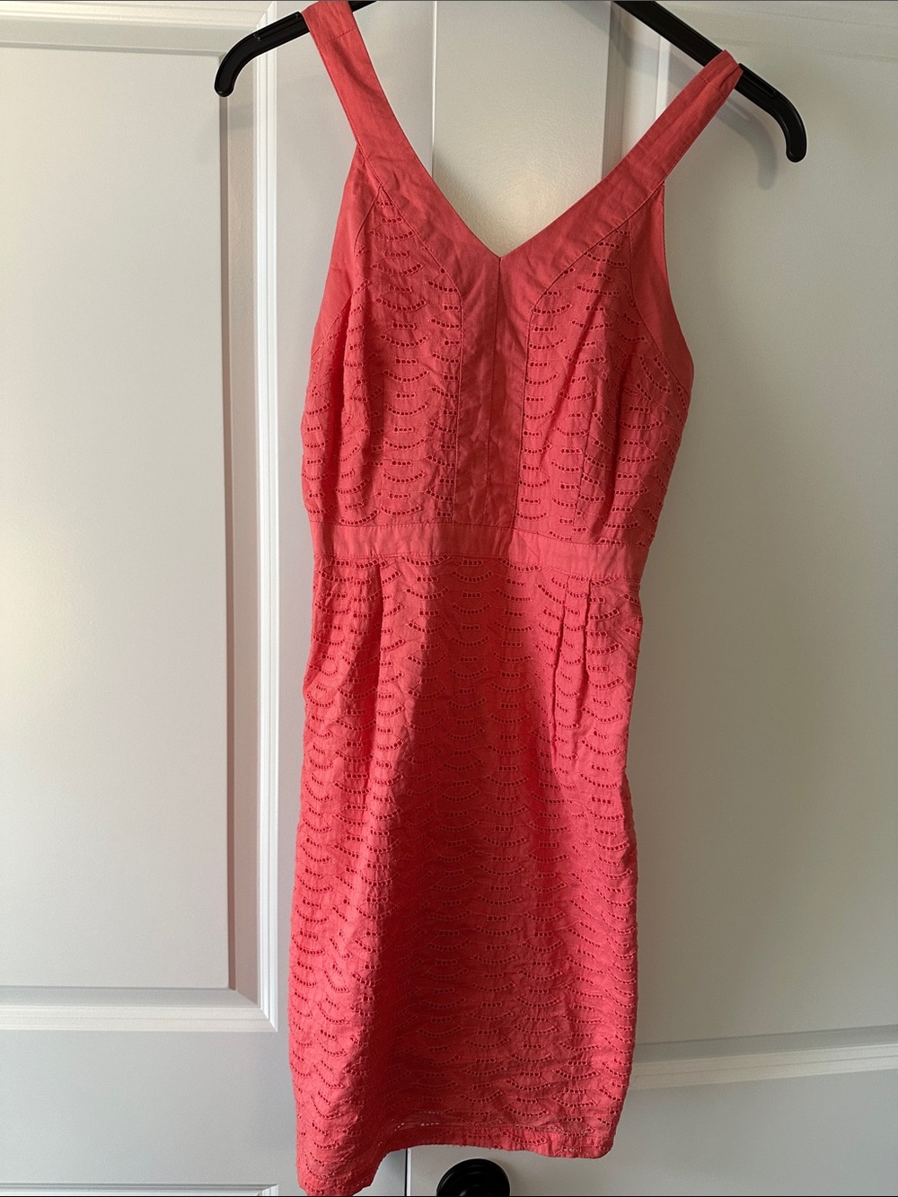 Old Navy Coral Eyelet V-Neck Mini Dress